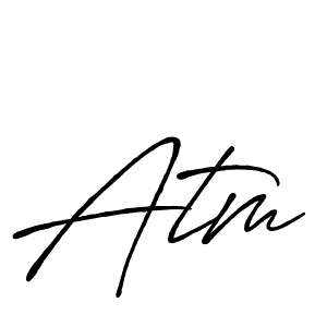 Also we have Atm name is the best signature style. Create professional handwritten signature collection using Antro_Vectra_Bolder autograph style. Atm signature style 7 images and pictures png