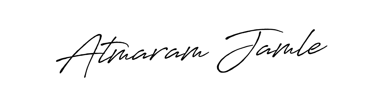 if you are searching for the best signature style for your name Atmaram Jamle. so please give up your signature search. here we have designed multiple signature styles  using Antro_Vectra_Bolder. Atmaram Jamle signature style 7 images and pictures png