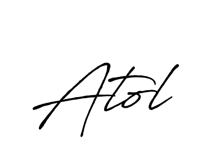 Use a signature maker to create a handwritten signature online. With this signature software, you can design (Antro_Vectra_Bolder) your own signature for name Atol. Atol signature style 7 images and pictures png