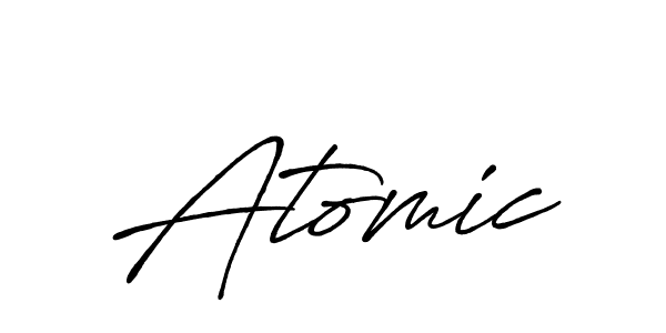 Use a signature maker to create a handwritten signature online. With this signature software, you can design (Antro_Vectra_Bolder) your own signature for name Atomic. Atomic signature style 7 images and pictures png