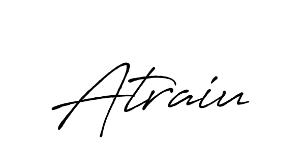 The best way (Antro_Vectra_Bolder) to make a short signature is to pick only two or three words in your name. The name Atraiu include a total of six letters. For converting this name. Atraiu signature style 7 images and pictures png