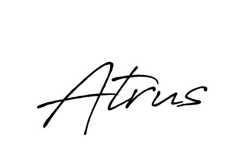 Create a beautiful signature design for name Atrus. With this signature (Antro_Vectra_Bolder) fonts, you can make a handwritten signature for free. Atrus signature style 7 images and pictures png