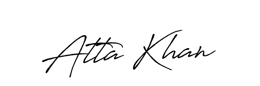 Make a beautiful signature design for name Atta Khan. With this signature (Antro_Vectra_Bolder) style, you can create a handwritten signature for free. Atta Khan signature style 7 images and pictures png