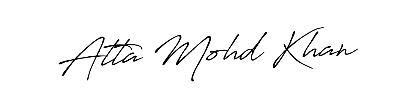 How to make Atta Mohd Khan name signature. Use Antro_Vectra_Bolder style for creating short signs online. This is the latest handwritten sign. Atta Mohd Khan signature style 7 images and pictures png