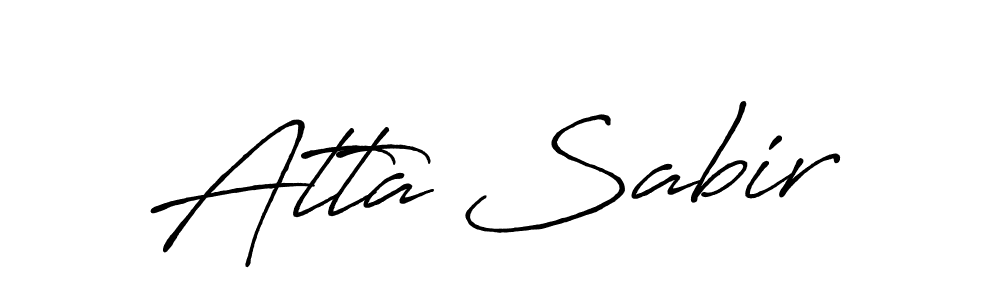 How to make Atta Sabir name signature. Use Antro_Vectra_Bolder style for creating short signs online. This is the latest handwritten sign. Atta Sabir signature style 7 images and pictures png