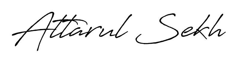Make your name Attarul Sekh memorable on every contract using Antro_Vectra_Bolder autograph style. Instant transparent background export available. Attarul Sekh signature style 7 images and pictures png
