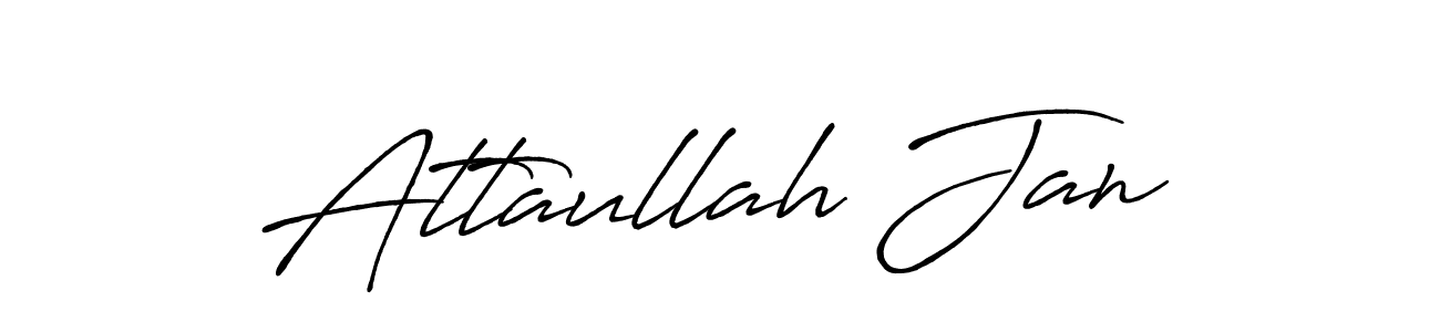 Use a signature maker to create a handwritten signature online. With this signature software, you can design (Antro_Vectra_Bolder) your own signature for name Attaullah Jan. Attaullah Jan signature style 7 images and pictures png