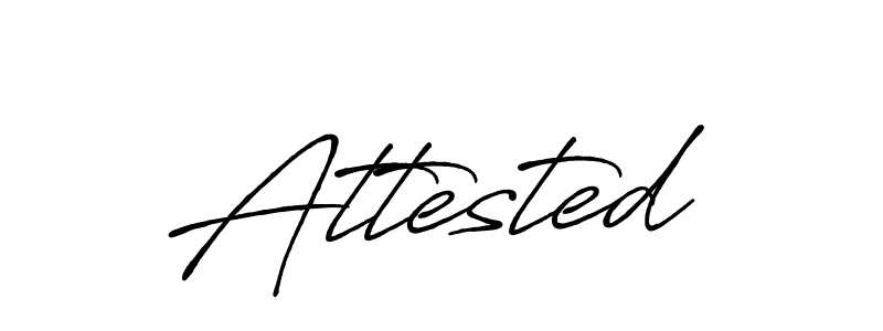 Create a beautiful signature design for name Attested. With this signature (Antro_Vectra_Bolder) fonts, you can make a handwritten signature for free. Attested signature style 7 images and pictures png