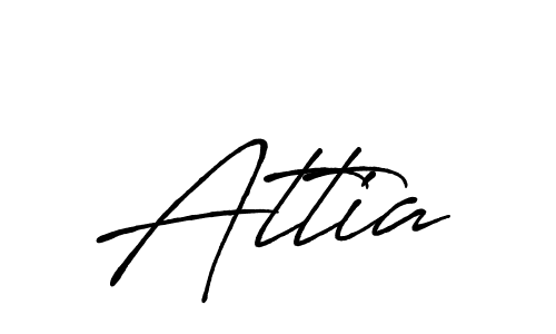 Design your own signature with our free online signature maker. With this signature software, you can create a handwritten (Antro_Vectra_Bolder) signature for name Attia. Attia signature style 7 images and pictures png