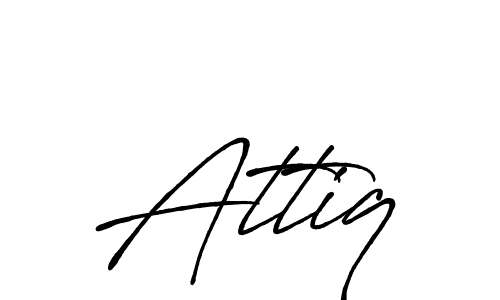 How to make Attiq signature? Antro_Vectra_Bolder is a professional autograph style. Create handwritten signature for Attiq name. Attiq signature style 7 images and pictures png