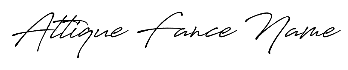 The Antro_Vectra_Bolder handwriting style adds charm and authenticity to name Attique Fance Name. A wonderful choice for personal thank-you notes. Attique Fance Name signature style 7 images and pictures png