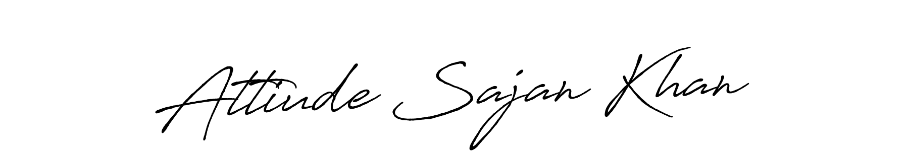 Use a signature maker to create a handwritten signature online. With this signature software, you can design (Antro_Vectra_Bolder) your own signature for name Attiude Sajan Khan. Attiude Sajan Khan signature style 7 images and pictures png