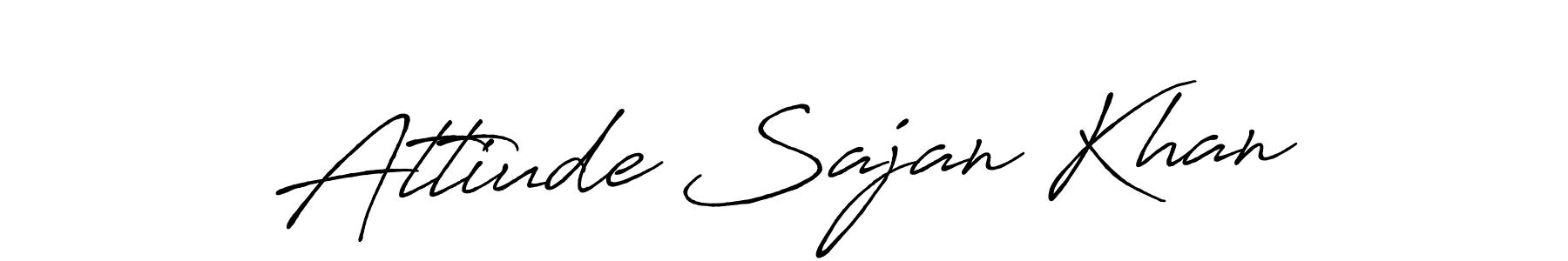 The best way (Antro_Vectra_Bolder) to make a short signature is to pick only two or three words in your name. The name Attiude Sajan Khan include a total of six letters. For converting this name. Attiude Sajan Khan signature style 7 images and pictures png