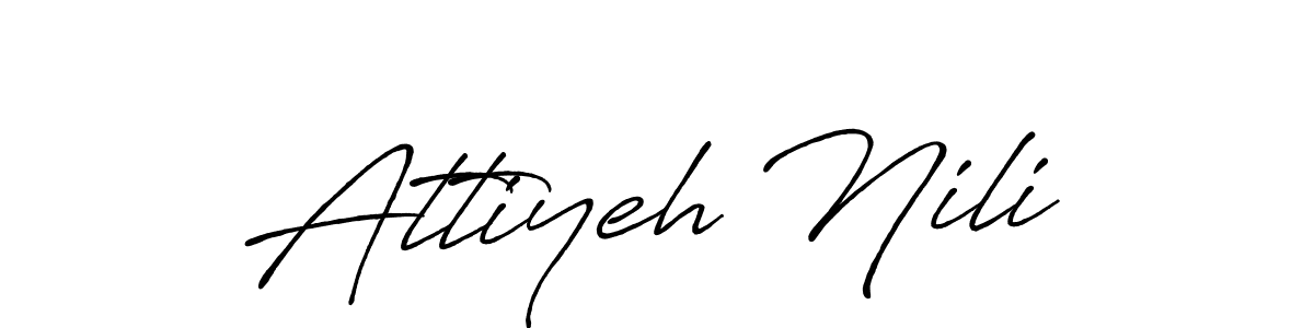 Attiyeh Nili stylish signature style. Best Handwritten Sign (Antro_Vectra_Bolder) for my name. Handwritten Signature Collection Ideas for my name Attiyeh Nili. Attiyeh Nili signature style 7 images and pictures png