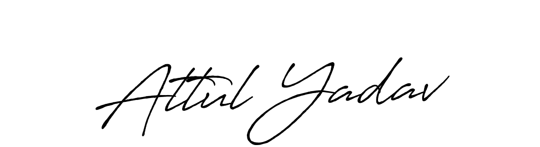 Make a beautiful signature design for name Attul Yadav. With this signature (Antro_Vectra_Bolder) style, you can create a handwritten signature for free. Attul Yadav signature style 7 images and pictures png
