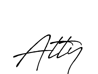 Create a beautiful signature design for name Atty. With this signature (Antro_Vectra_Bolder) fonts, you can make a handwritten signature for free. Atty signature style 7 images and pictures png