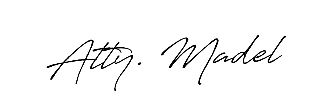 It looks lik you need a new signature style for name Atty. Madel. Design unique handwritten (Antro_Vectra_Bolder) signature with our free signature maker in just a few clicks. Atty. Madel signature style 7 images and pictures png