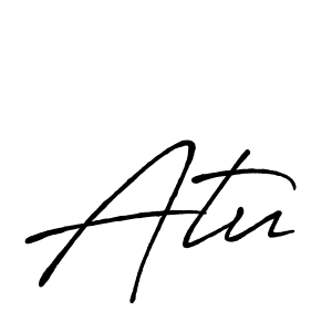 How to make Atu name signature. Use Antro_Vectra_Bolder style for creating short signs online. This is the latest handwritten sign. Atu signature style 7 images and pictures png