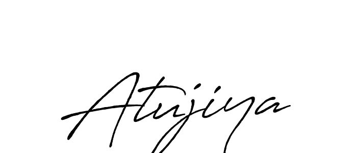 How to make Atujiya name signature. Use Antro_Vectra_Bolder style for creating short signs online. This is the latest handwritten sign. Atujiya signature style 7 images and pictures png