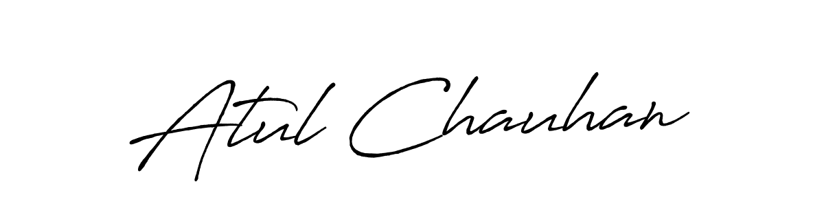 How to make Atul Chauhan name signature. Use Antro_Vectra_Bolder style for creating short signs online. This is the latest handwritten sign. Atul Chauhan signature style 7 images and pictures png