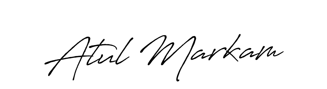 Use a signature maker to create a handwritten signature online. With this signature software, you can design (Antro_Vectra_Bolder) your own signature for name Atul Markam. Atul Markam signature style 7 images and pictures png