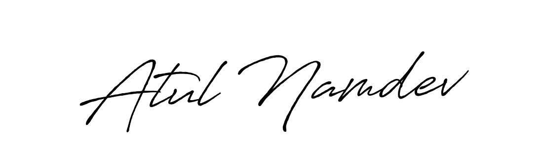 Use a signature maker to create a handwritten signature online. With this signature software, you can design (Antro_Vectra_Bolder) your own signature for name Atul Namdev. Atul Namdev signature style 7 images and pictures png