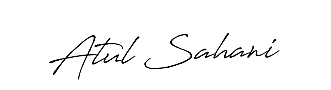 Atul Sahani stylish signature style. Best Handwritten Sign (Antro_Vectra_Bolder) for my name. Handwritten Signature Collection Ideas for my name Atul Sahani. Atul Sahani signature style 7 images and pictures png