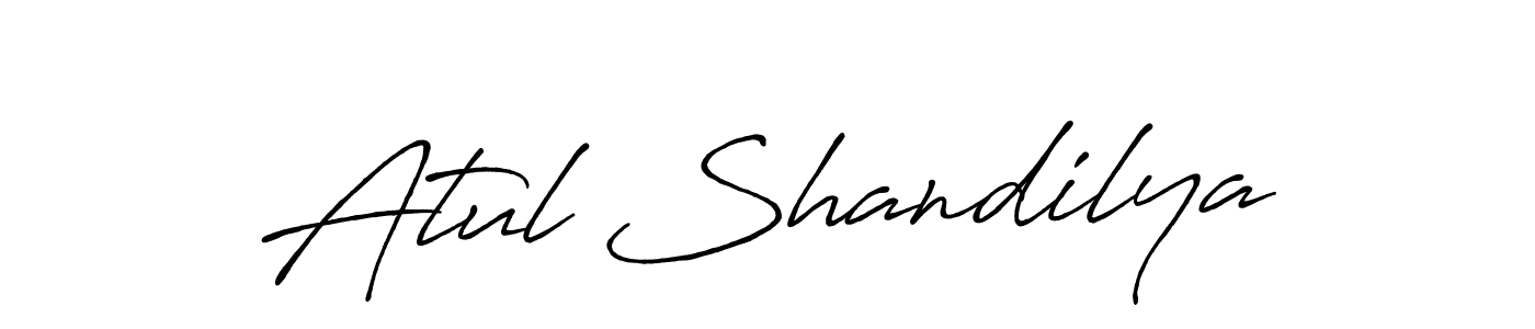 Create a beautiful signature design for name Atul Shandilya. With this signature (Antro_Vectra_Bolder) fonts, you can make a handwritten signature for free. Atul Shandilya signature style 7 images and pictures png