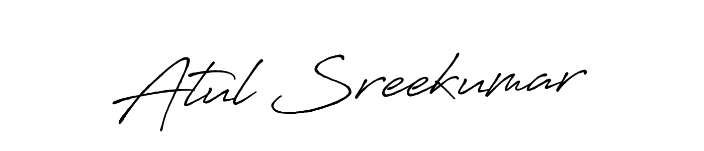 How to make Atul Sreekumar name signature. Use Antro_Vectra_Bolder style for creating short signs online. This is the latest handwritten sign. Atul Sreekumar signature style 7 images and pictures png