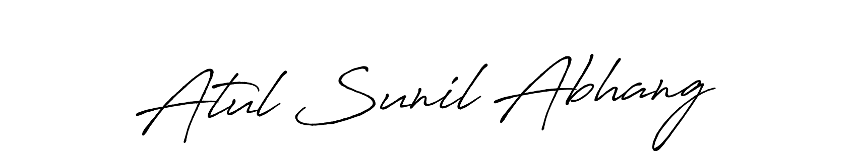 How to make Atul Sunil Abhang name signature. Use Antro_Vectra_Bolder style for creating short signs online. This is the latest handwritten sign. Atul Sunil Abhang signature style 7 images and pictures png