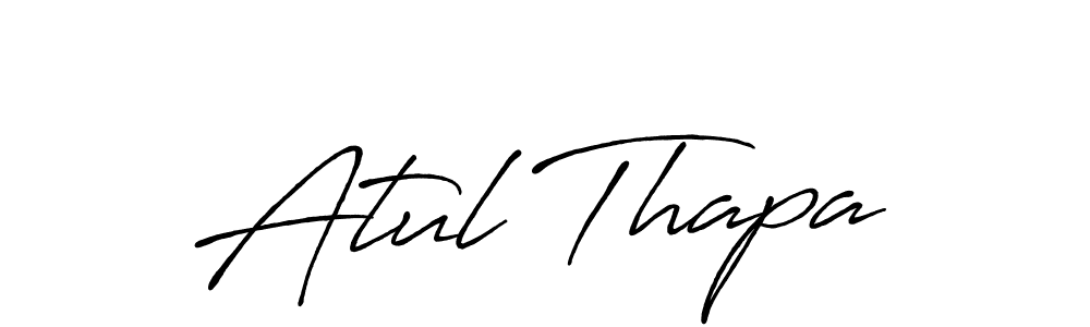 Use a signature maker to create a handwritten signature online. With this signature software, you can design (Antro_Vectra_Bolder) your own signature for name Atul Thapa. Atul Thapa signature style 7 images and pictures png