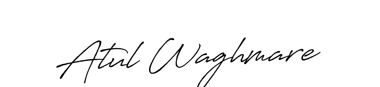 How to make Atul Waghmare name signature. Use Antro_Vectra_Bolder style for creating short signs online. This is the latest handwritten sign. Atul Waghmare signature style 7 images and pictures png