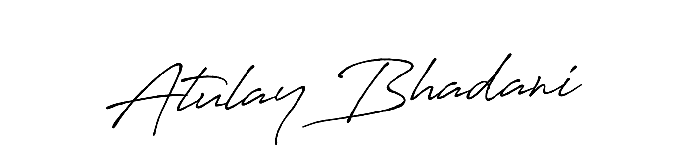 Make a beautiful signature design for name Atulay Bhadani. With this signature (Antro_Vectra_Bolder) style, you can create a handwritten signature for free. Atulay Bhadani signature style 7 images and pictures png
