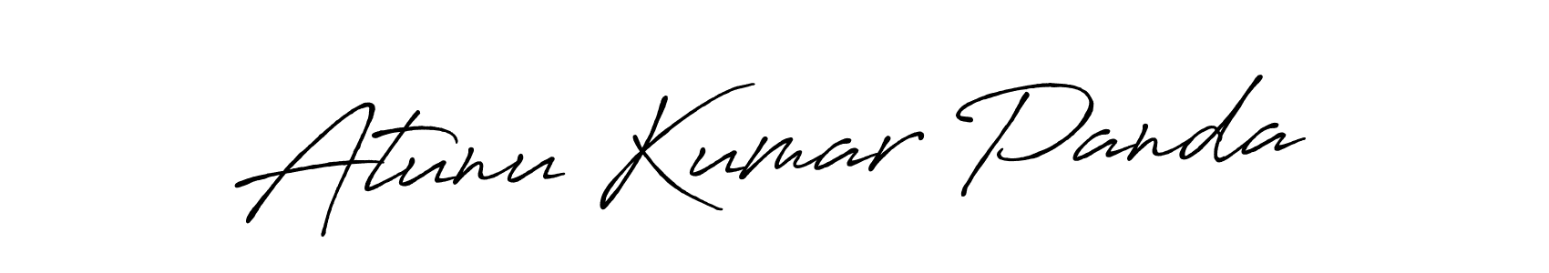 How to make Atunu Kumar Panda name signature. Use Antro_Vectra_Bolder style for creating short signs online. This is the latest handwritten sign. Atunu Kumar Panda signature style 7 images and pictures png