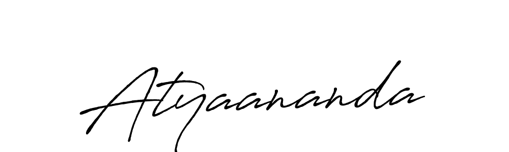 How to make Atyaananda name signature. Use Antro_Vectra_Bolder style for creating short signs online. This is the latest handwritten sign. Atyaananda signature style 7 images and pictures png