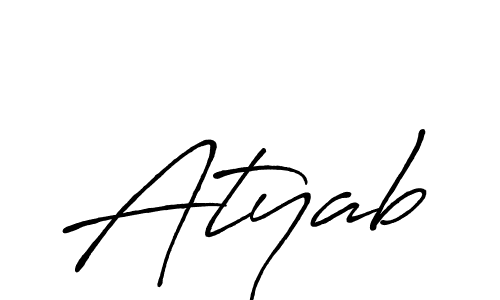 Atyab stylish signature style. Best Handwritten Sign (Antro_Vectra_Bolder) for my name. Handwritten Signature Collection Ideas for my name Atyab. Atyab signature style 7 images and pictures png