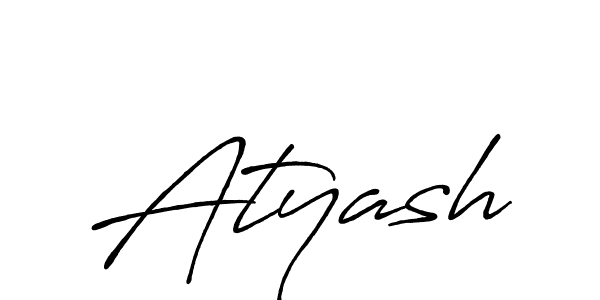 Use a signature maker to create a handwritten signature online. With this signature software, you can design (Antro_Vectra_Bolder) your own signature for name Atyash. Atyash signature style 7 images and pictures png