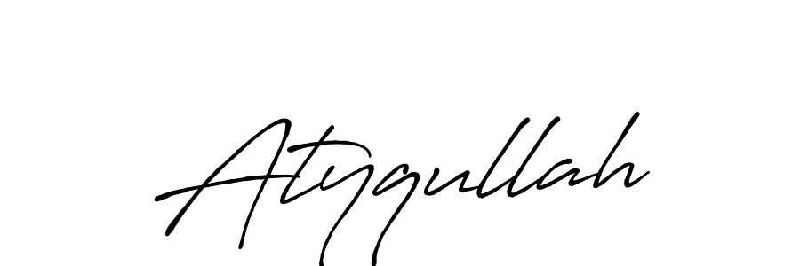 Create a beautiful signature design for name Atyqullah. With this signature (Antro_Vectra_Bolder) fonts, you can make a handwritten signature for free. Atyqullah signature style 7 images and pictures png