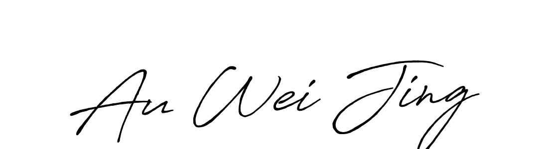 The best way (Antro_Vectra_Bolder) to make a short signature is to pick only two or three words in your name. The name Au Wei Jing include a total of six letters. For converting this name. Au Wei Jing signature style 7 images and pictures png