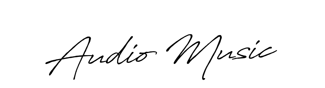 Audio Music stylish signature style. Best Handwritten Sign (Antro_Vectra_Bolder) for my name. Handwritten Signature Collection Ideas for my name Audio Music. Audio Music signature style 7 images and pictures png