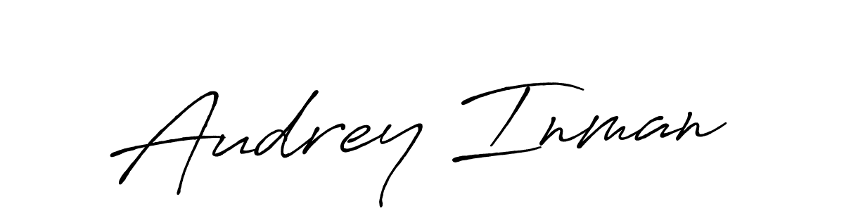 How to make Audrey Inman signature? Antro_Vectra_Bolder is a professional autograph style. Create handwritten signature for Audrey Inman name. Audrey Inman signature style 7 images and pictures png