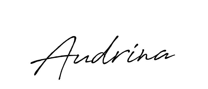 Create a beautiful signature design for name Audrina. With this signature (Antro_Vectra_Bolder) fonts, you can make a handwritten signature for free. Audrina signature style 7 images and pictures png