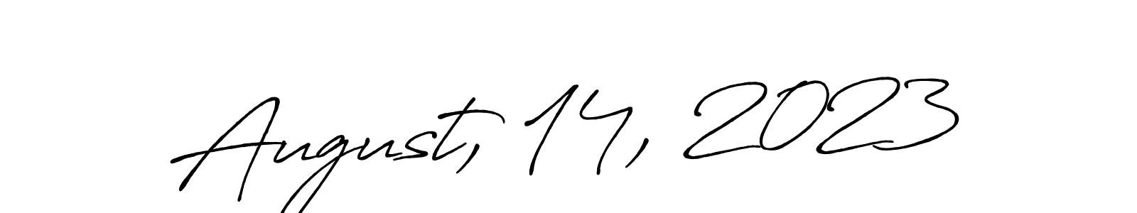 if you are searching for the best signature style for your name August, 14, 2023. so please give up your signature search. here we have designed multiple signature styles  using Antro_Vectra_Bolder. August, 14, 2023 signature style 7 images and pictures png