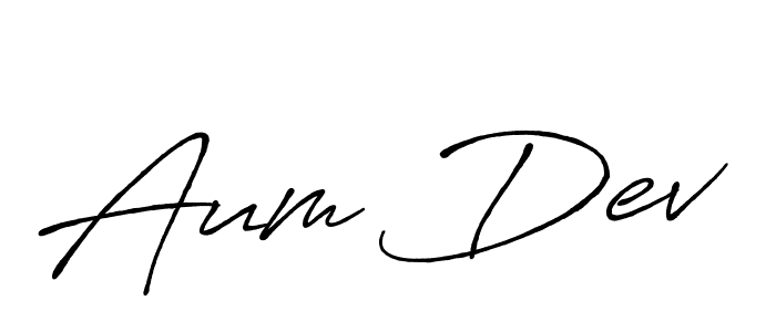 Aum Dev stylish signature style. Best Handwritten Sign (Antro_Vectra_Bolder) for my name. Handwritten Signature Collection Ideas for my name Aum Dev. Aum Dev signature style 7 images and pictures png