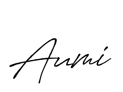 Create a beautiful signature design for name Aumi. With this signature (Antro_Vectra_Bolder) fonts, you can make a handwritten signature for free. Aumi signature style 7 images and pictures png