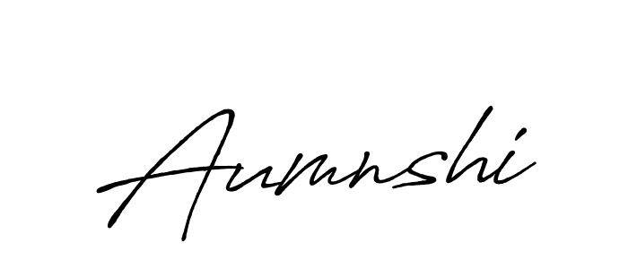 Make a beautiful signature design for name Aumnshi. With this signature (Antro_Vectra_Bolder) style, you can create a handwritten signature for free. Aumnshi signature style 7 images and pictures png