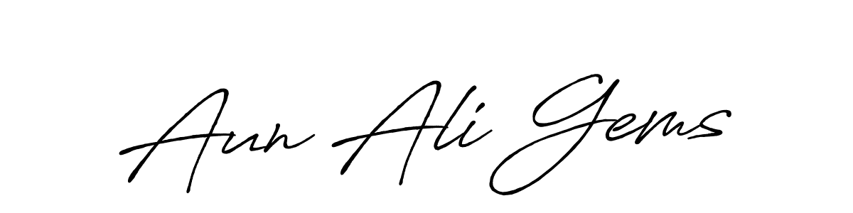How to make Aun Ali Gems signature? Antro_Vectra_Bolder is a professional autograph style. Create handwritten signature for Aun Ali Gems name. Aun Ali Gems signature style 7 images and pictures png