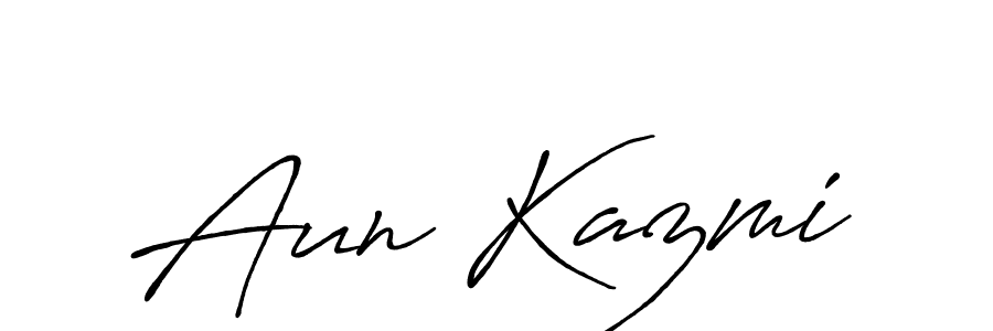 How to make Aun Kazmi name signature. Use Antro_Vectra_Bolder style for creating short signs online. This is the latest handwritten sign. Aun Kazmi signature style 7 images and pictures png