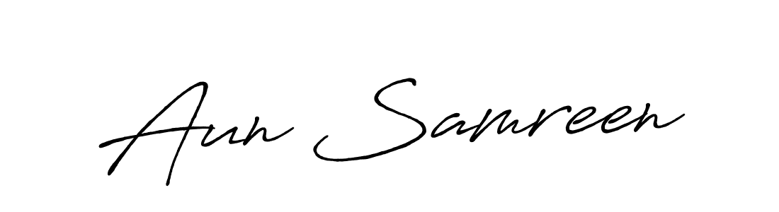 Also we have Aun Samreen name is the best signature style. Create professional handwritten signature collection using Antro_Vectra_Bolder autograph style. Aun Samreen signature style 7 images and pictures png