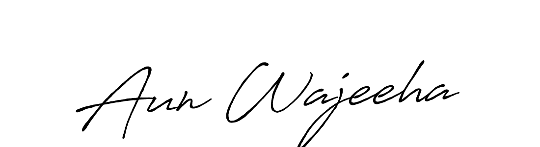 Use a signature maker to create a handwritten signature online. With this signature software, you can design (Antro_Vectra_Bolder) your own signature for name Aun Wajeeha. Aun Wajeeha signature style 7 images and pictures png